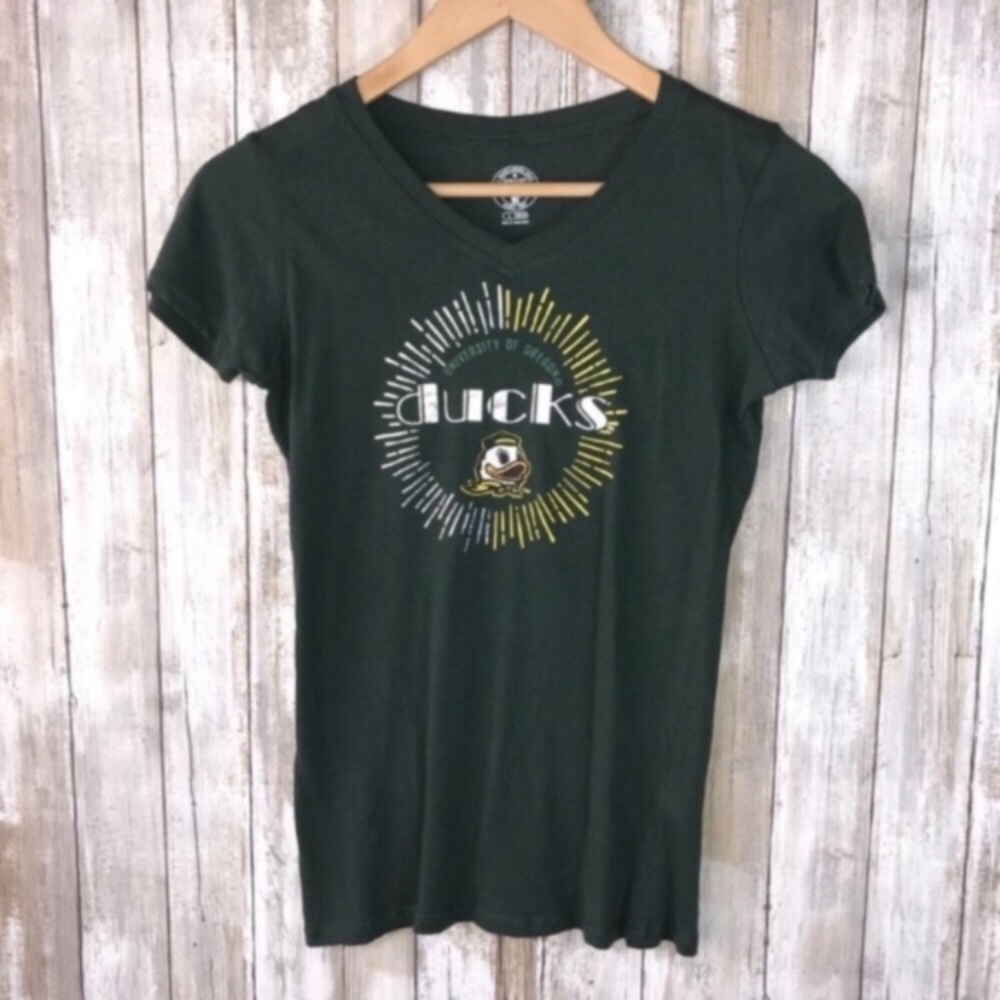Oregon Ducks Girls Tee Large Green NCAA Shirt Kids Youth Graphic Top